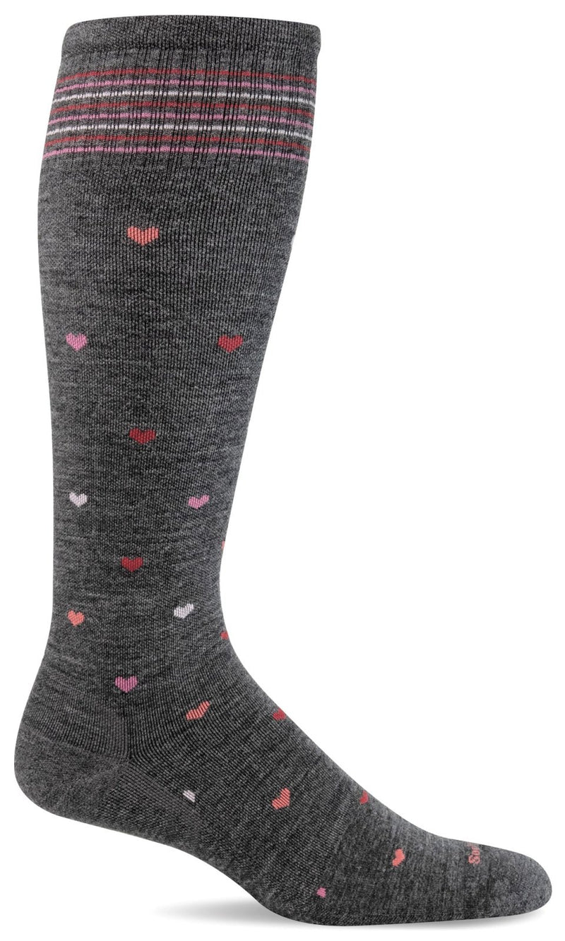 Women's Full Heart | Moderate Graduated Compression Socks | Wide Calf Fit - Merino Wool Lifestyle Compression - Sockwell