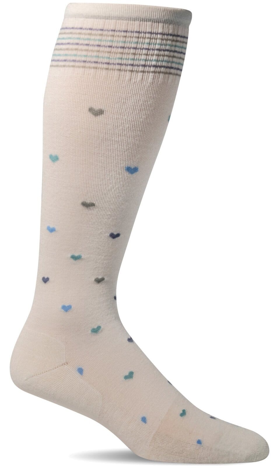 Women's Full Heart | Moderate Graduated Compression Socks | Wide Calf Fit Lifestyle Compression Sockwell S/M Natural 