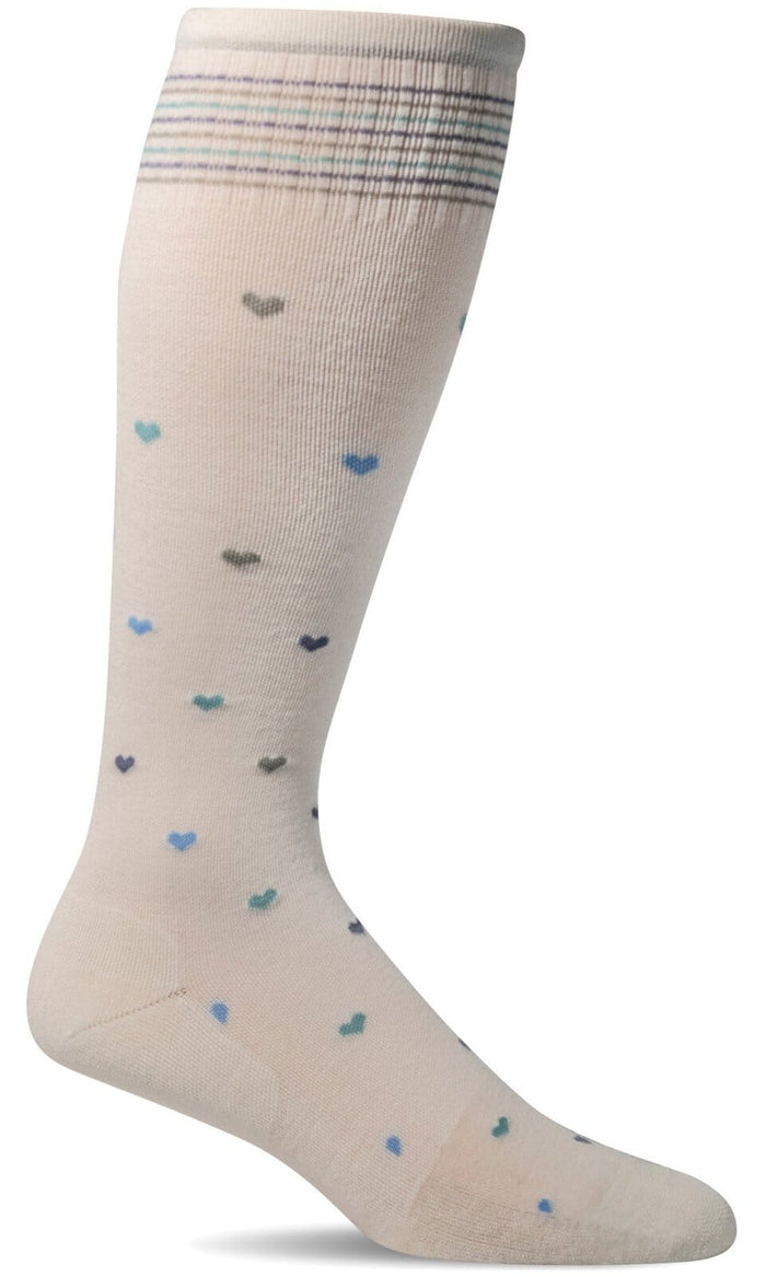 Women's Full Heart | Moderate Graduated Compression Socks | Wide Calf Fit Lifestyle Compression Sockwell S/M Natural 