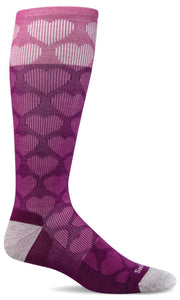 Women's Heart Throb | Moderate Graduated Compression Socks - Merino Wool Lifestyle Compression - Sockwell