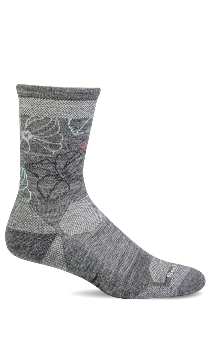 Women's Petal Power Crew | Moderate Graduated Compression Socks Sport Compression Sockwell S/M Grey 