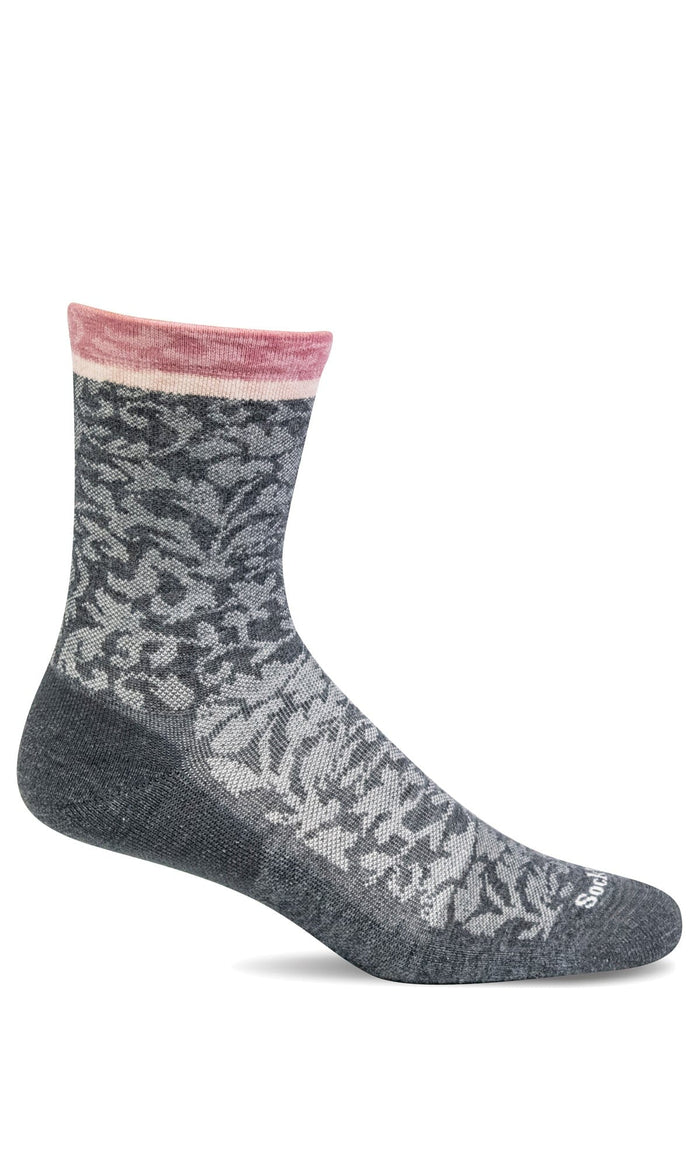 Women's Plantar Cush Crew | Plantar Relief Socks Plantar Fasciitis Relief Sockwell S/M Charcoal 